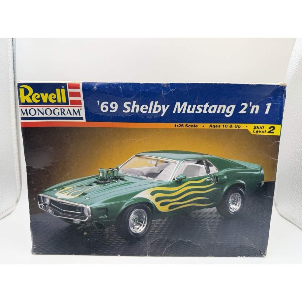 1969 Shelby Mustang 2n1 Revell Monogram 1/25 Scale Model Car Kit 85-2545